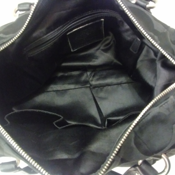 Medium Black Coach Canvas Handle Satchel. - Picture 7 of 10